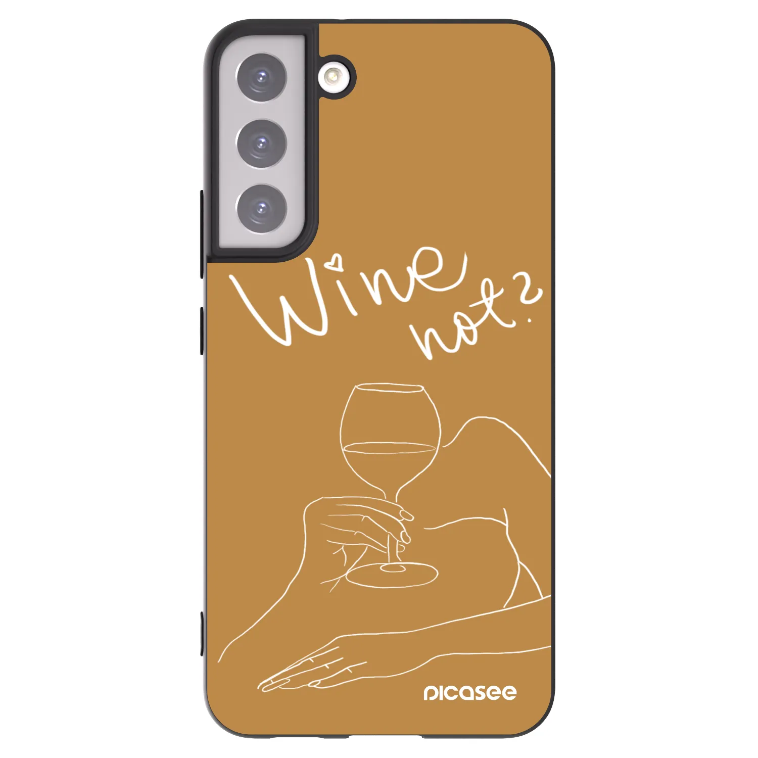 Picasee crna silikonska maskica za Samsung Galaxy S22+ 5G - Wine not