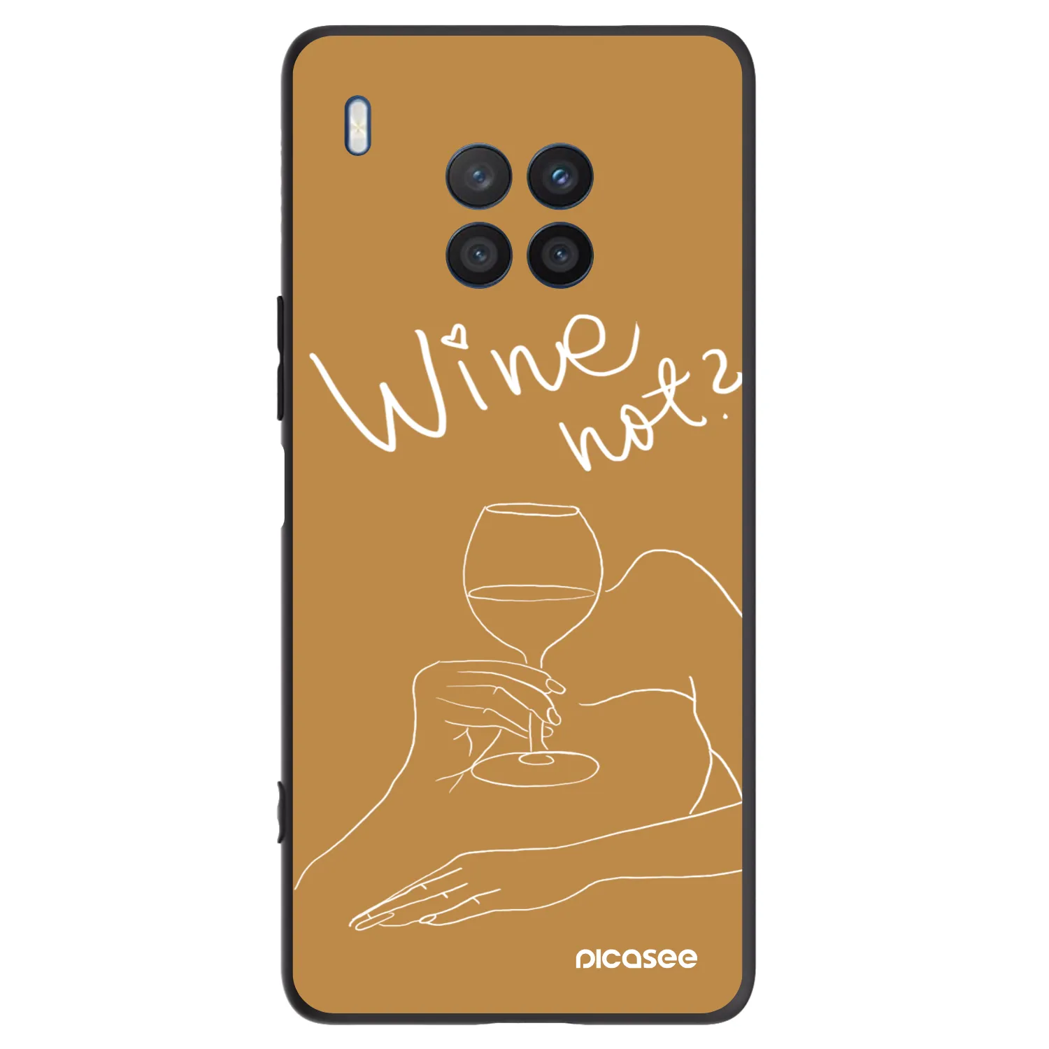 Picasee crna silikonska maskica za Honor 50 Lite - Wine not