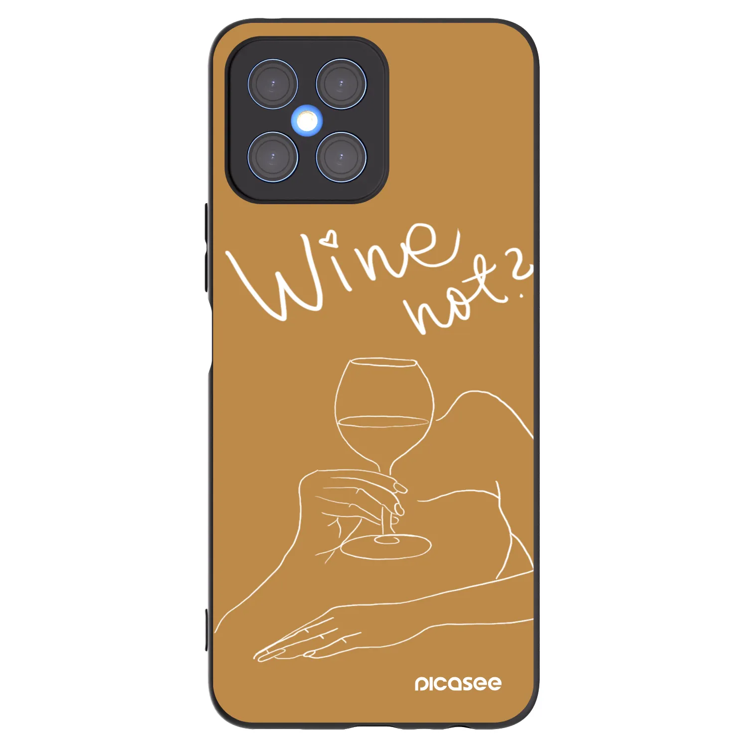 Picasee crna silikonska maskica za Honor X8 4G - Wine not