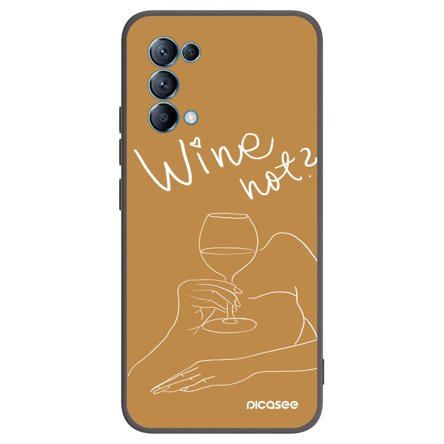 Picasee crna silikonska maskica za OPPO Reno 5 5G - Wine not