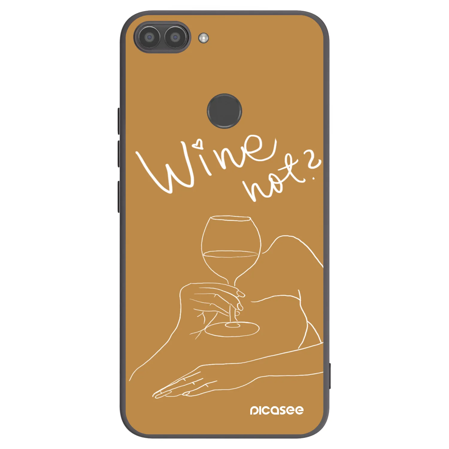 Picasee crna silikonska maskica za Huawei P Smart - Wine not