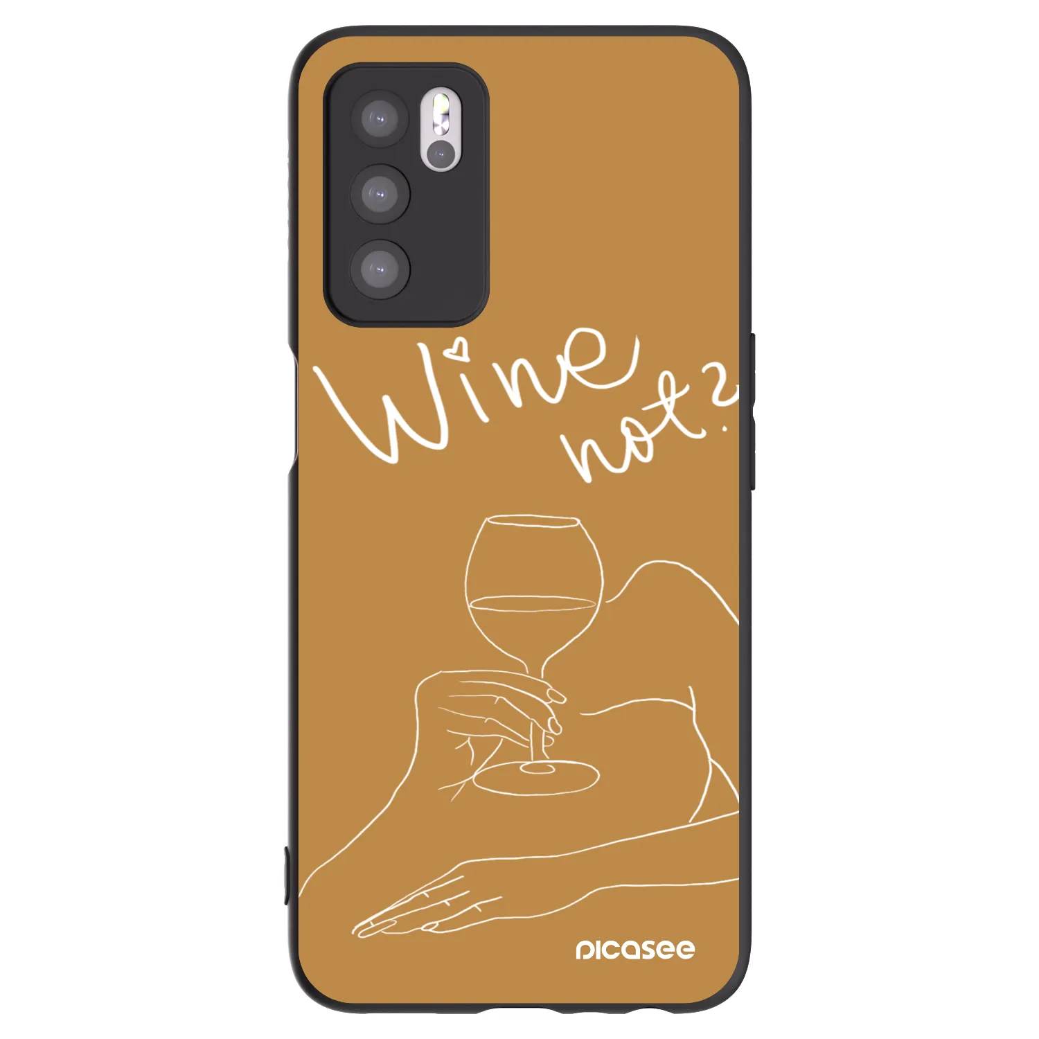 Picasee crna silikonska maskica za OPPO A16 - Wine not