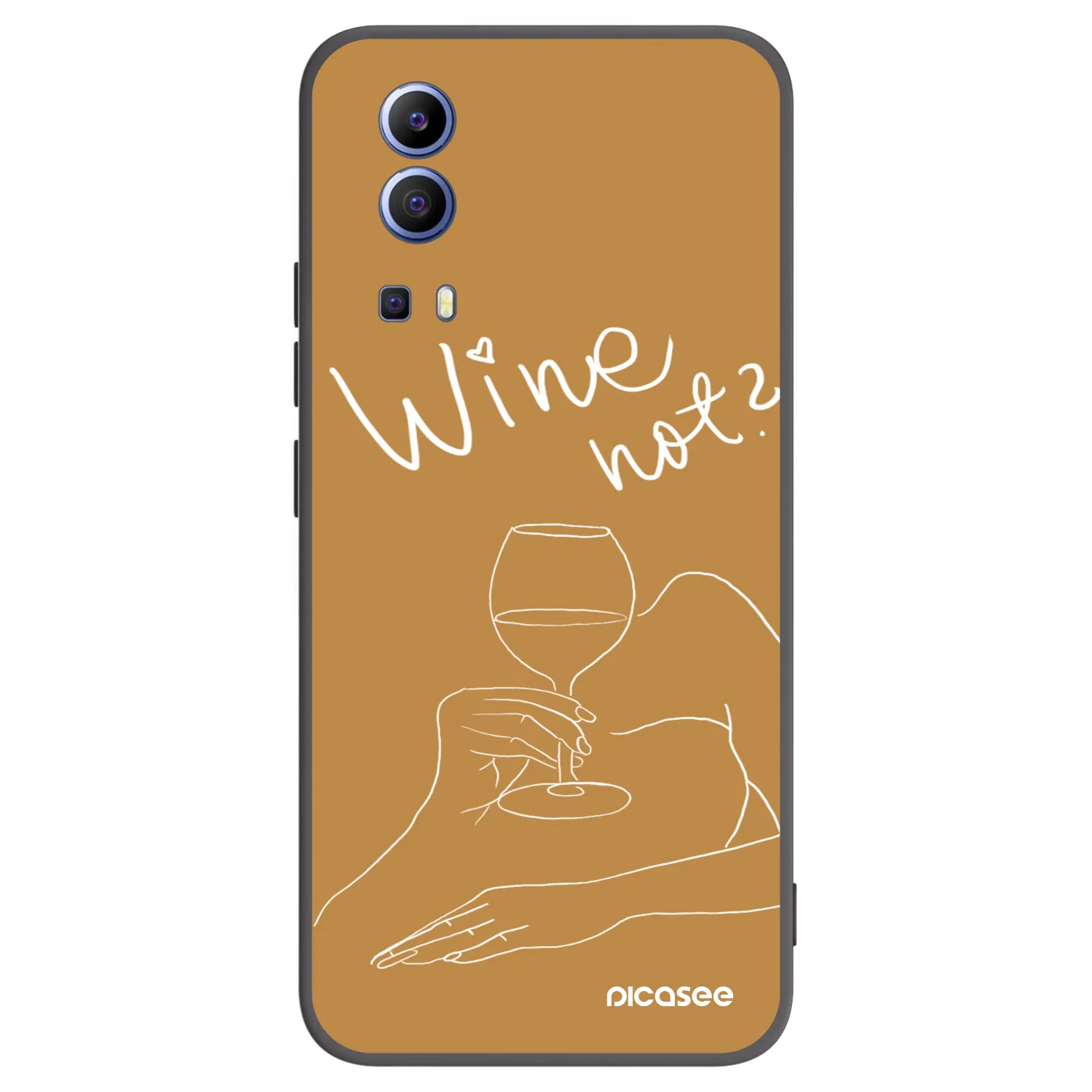 Picasee crna silikonska maskica za Vivo Y52 5G - Wine not