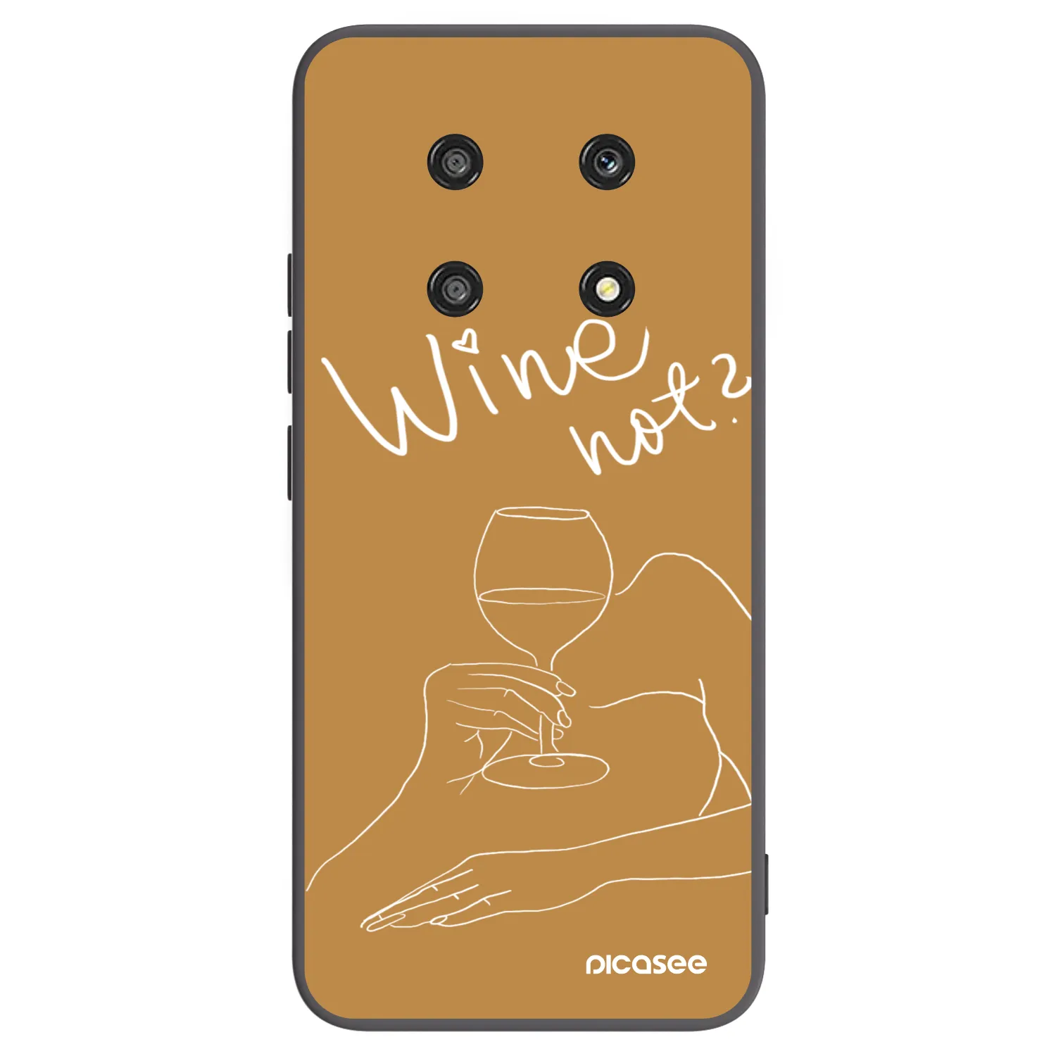 Picasee crna silikonska maskica za Honor Magic4 Lite 5G - Wine not