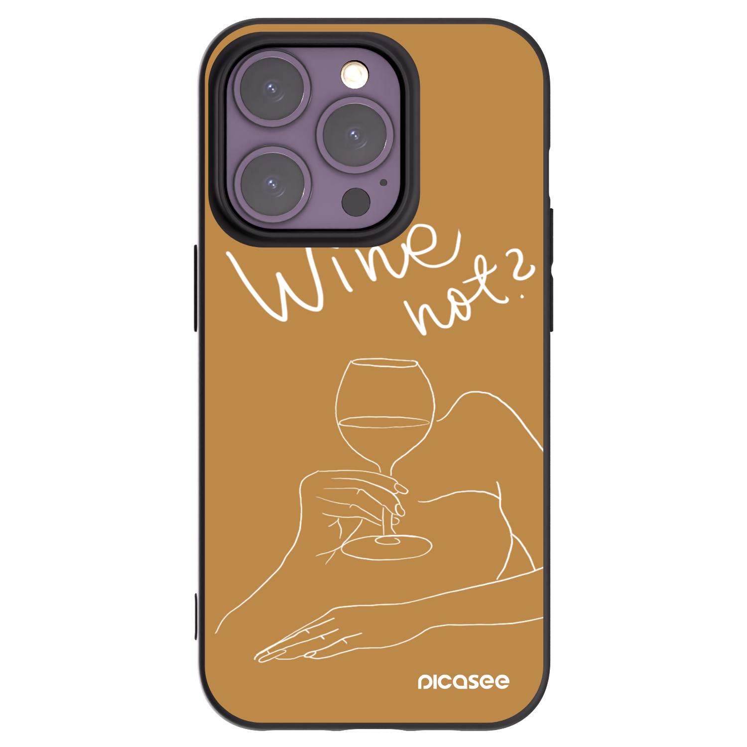 Picasee crna silikonska maskica za Apple iPhone 14 Pro - Wine not