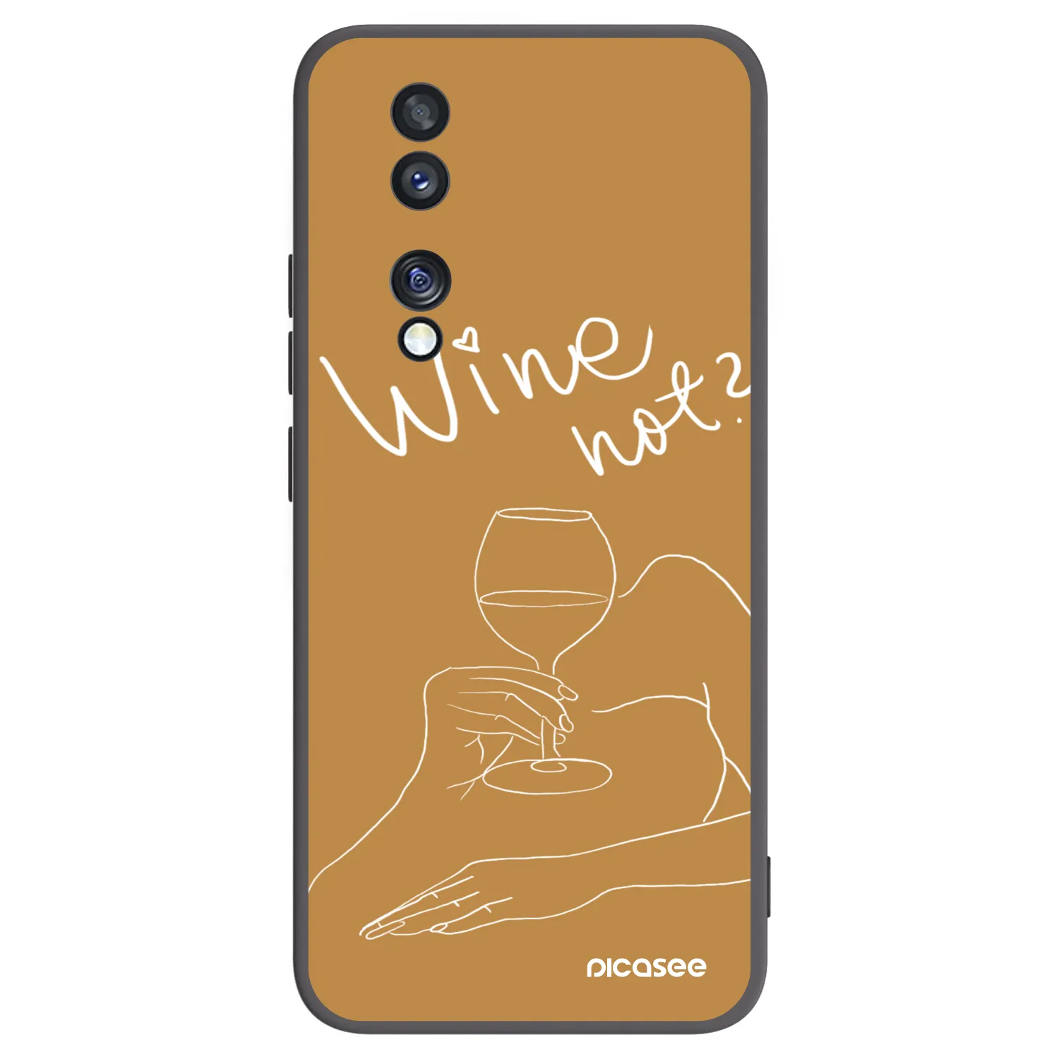 Picasee crna silikonska maskica za Honor 70 - Wine not