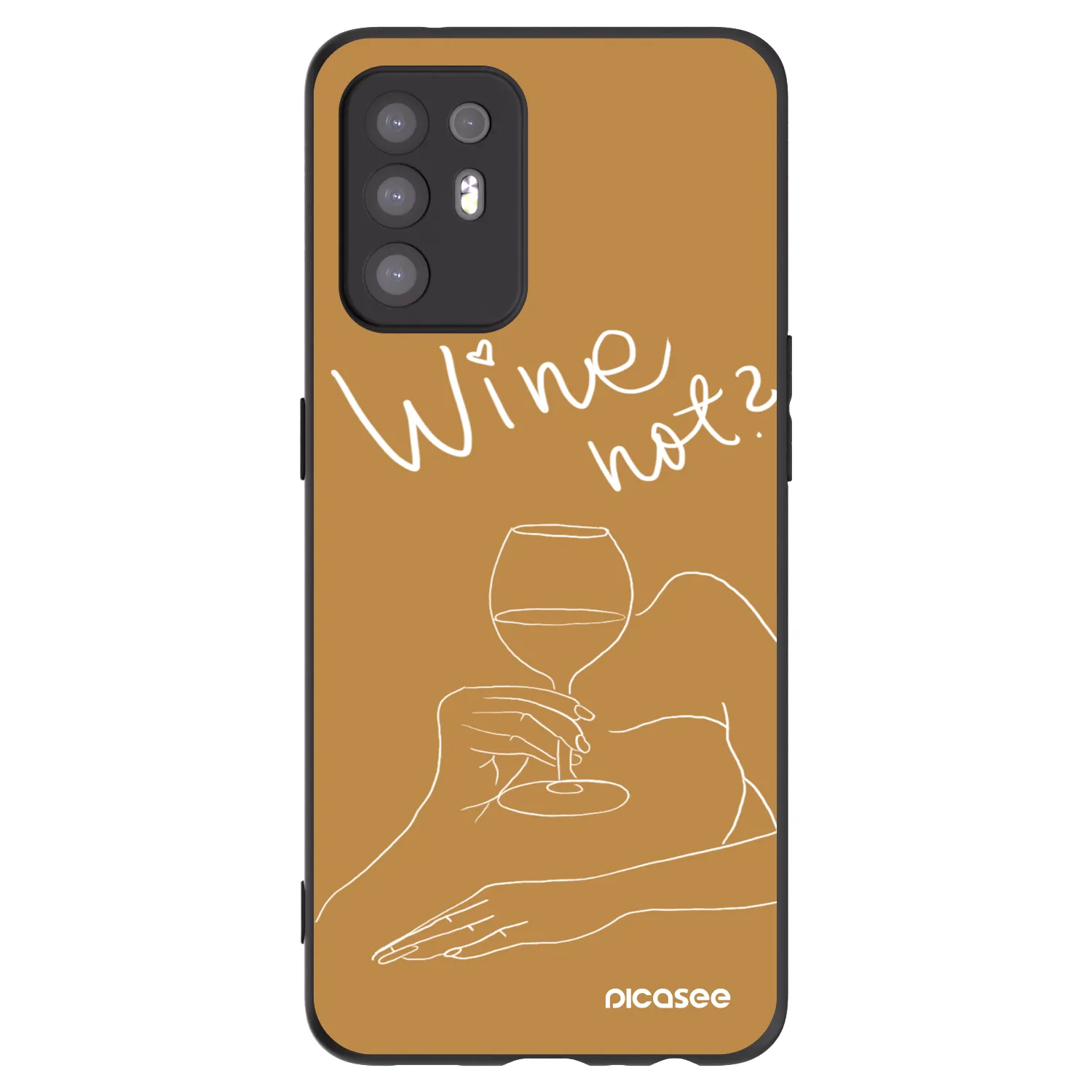 Picasee crna silikonska maskica za OPPO A94 5G - Wine not