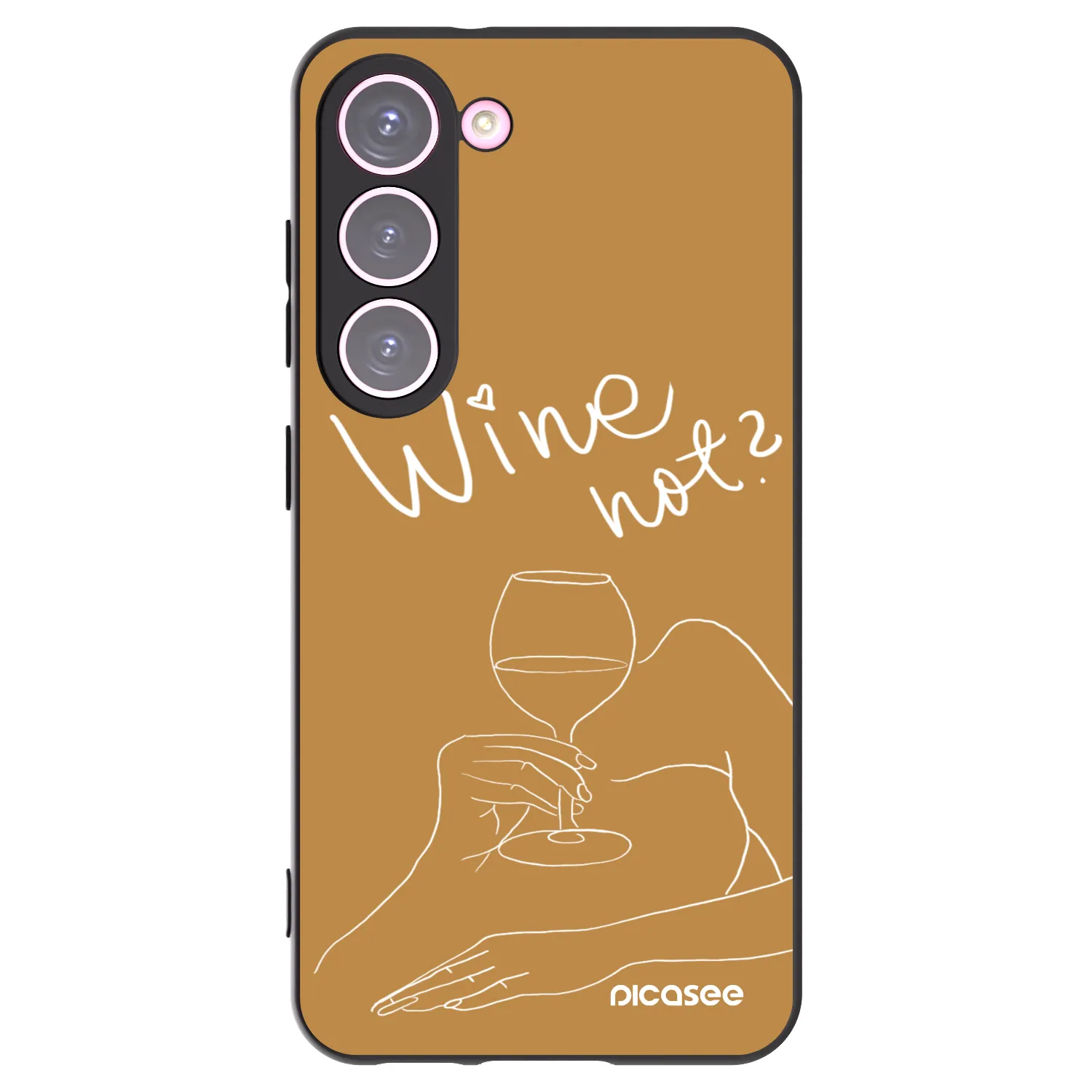 Picasee crna silikonska maskica za Samsung Galaxy S23 5G - Wine not