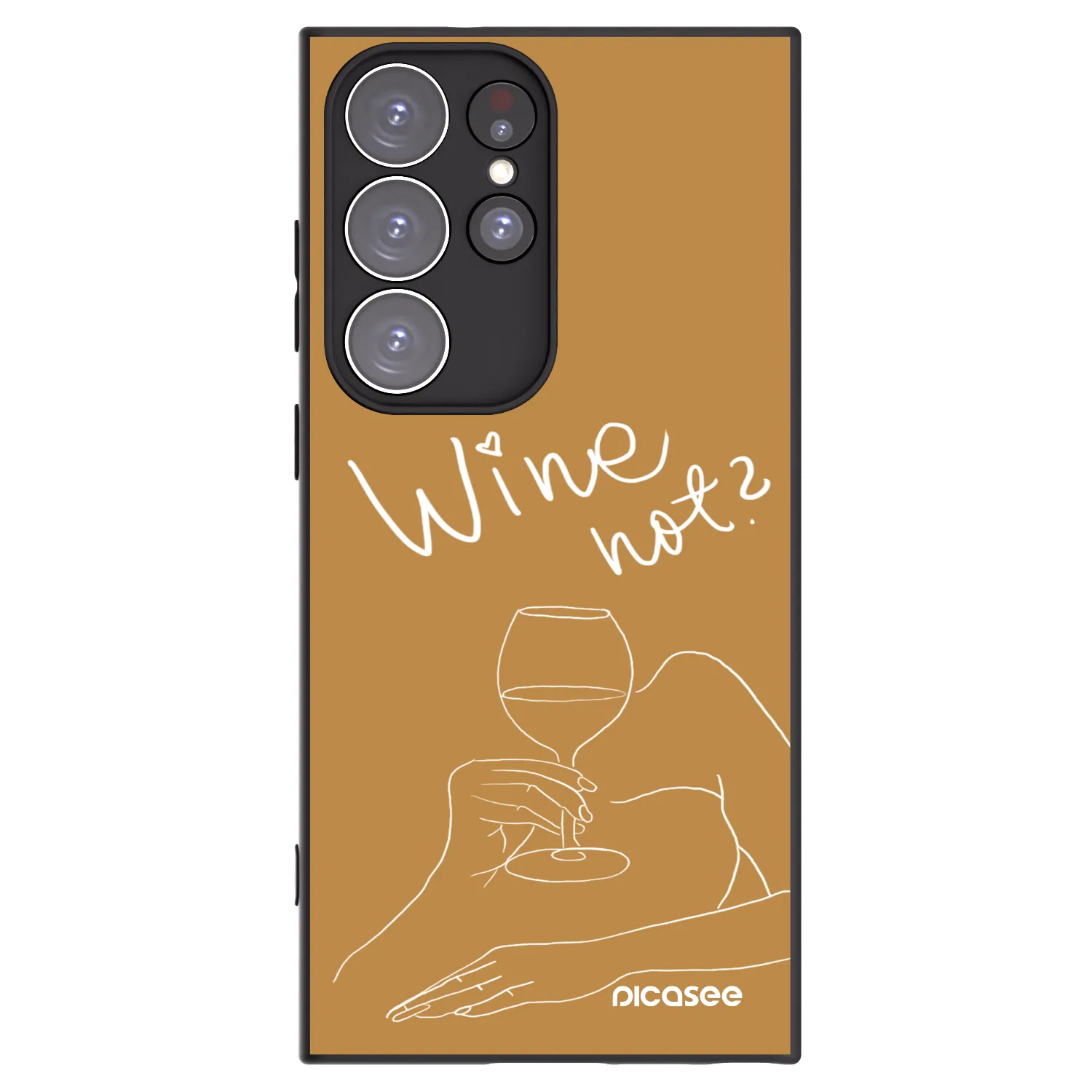 Picasee crna silikonska maskica za Samsung Galaxy S23 Ultra 5G - Wine not