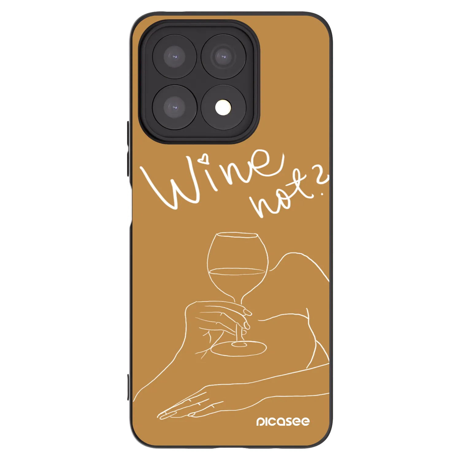 Picasee crna silikonska maskica za Honor X8a - Wine not