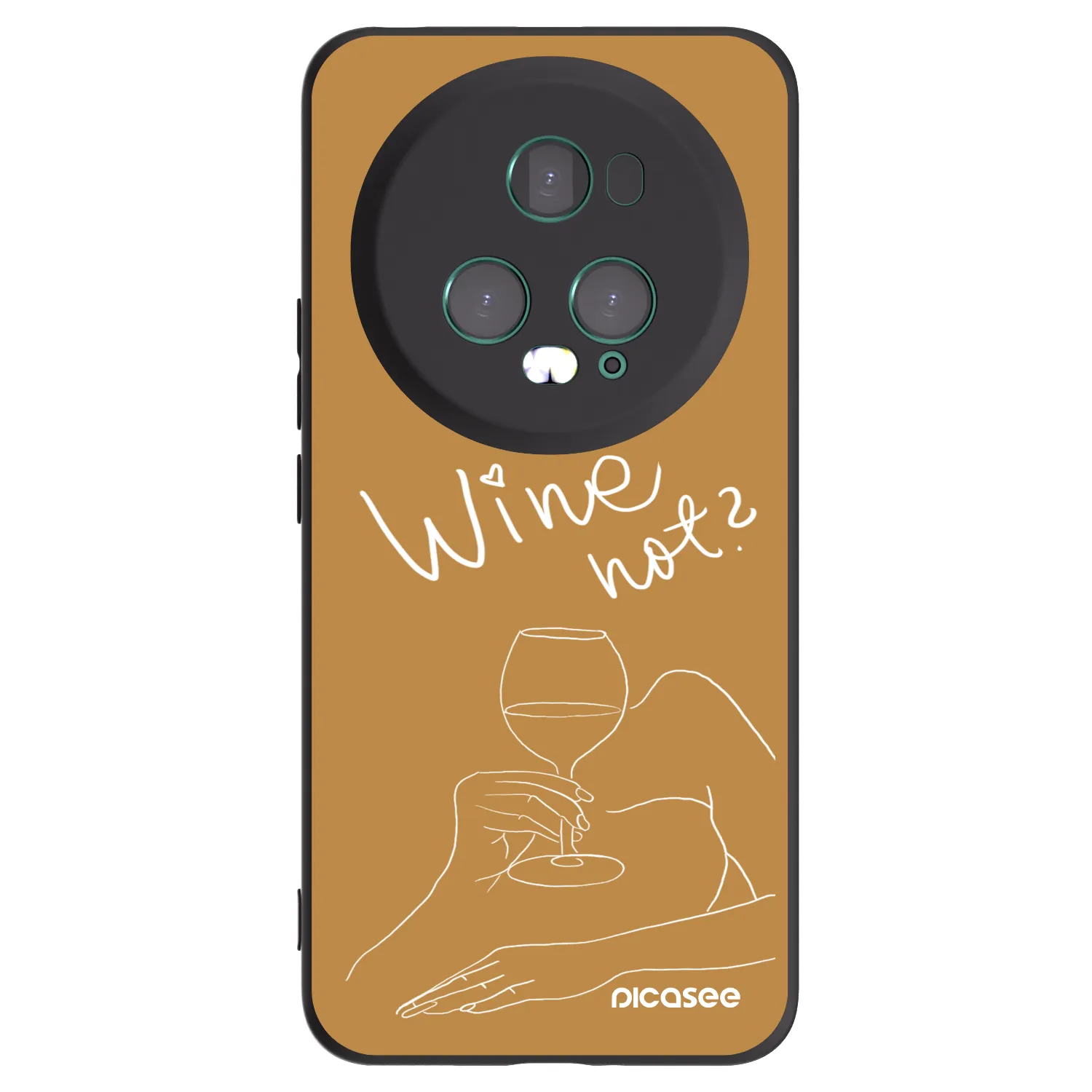 Picasee crna silikonska maskica za Honor Magic5 Pro - Wine not