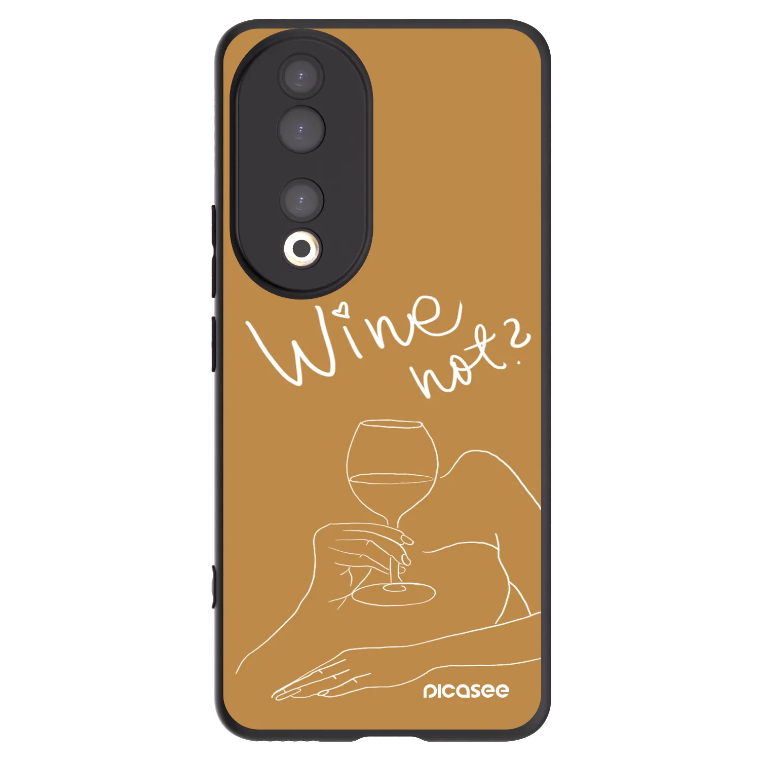Picasee crna silikonska maskica za Honor 90 5G - Wine not