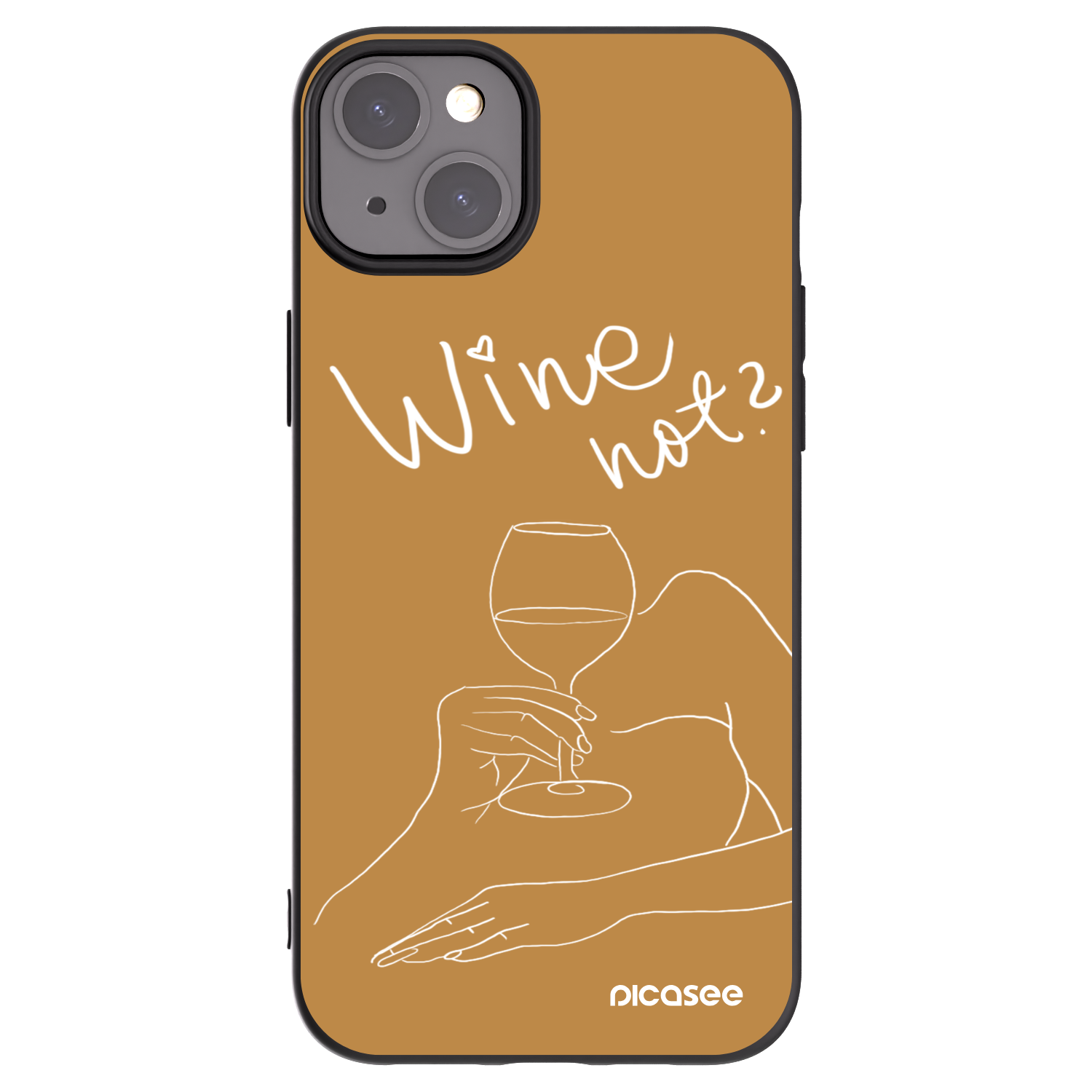 Picasee crna silikonska maskica za Apple iPhone 15 Plus - Wine not
