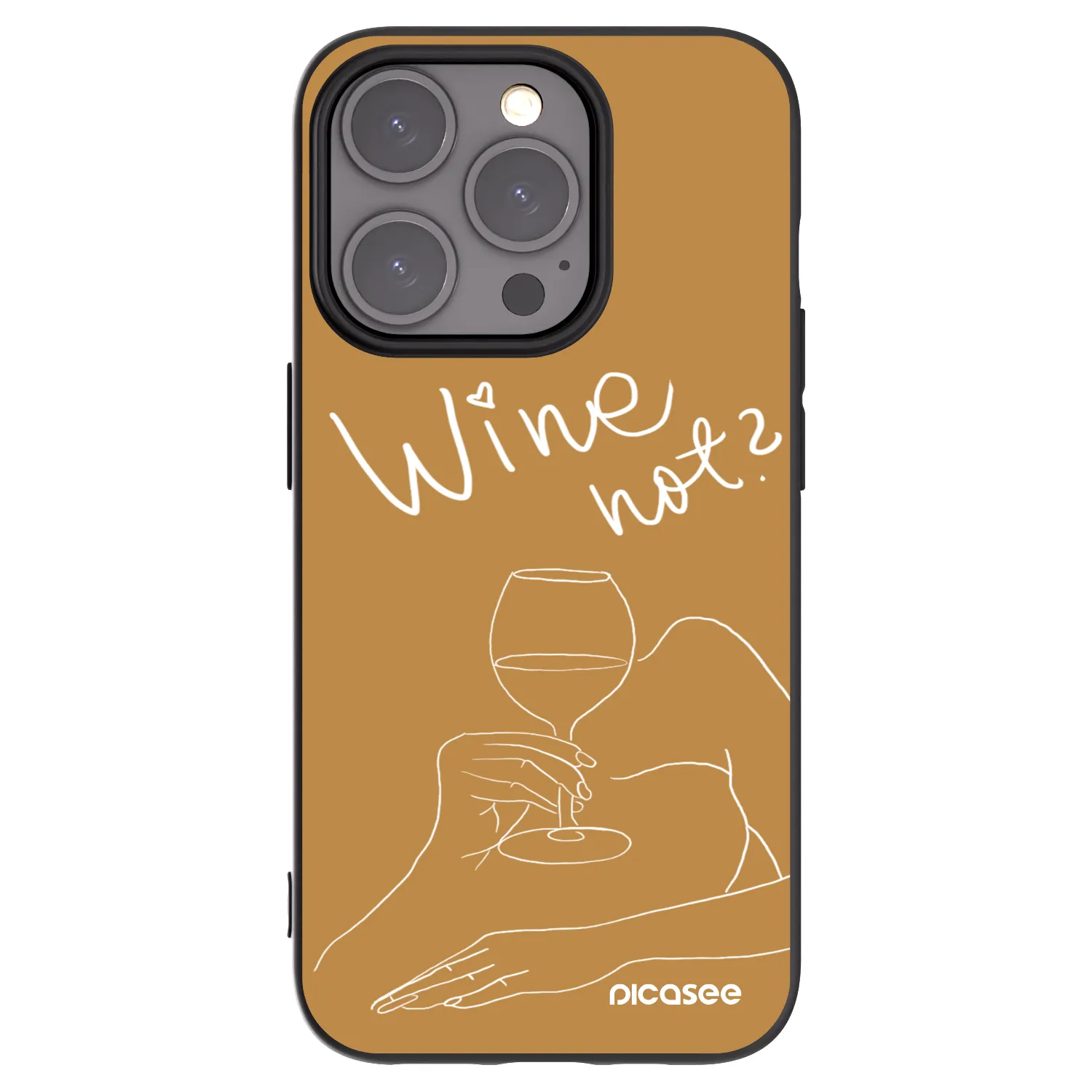 Picasee crna silikonska maskica za Apple iPhone 15 Pro - Wine not
