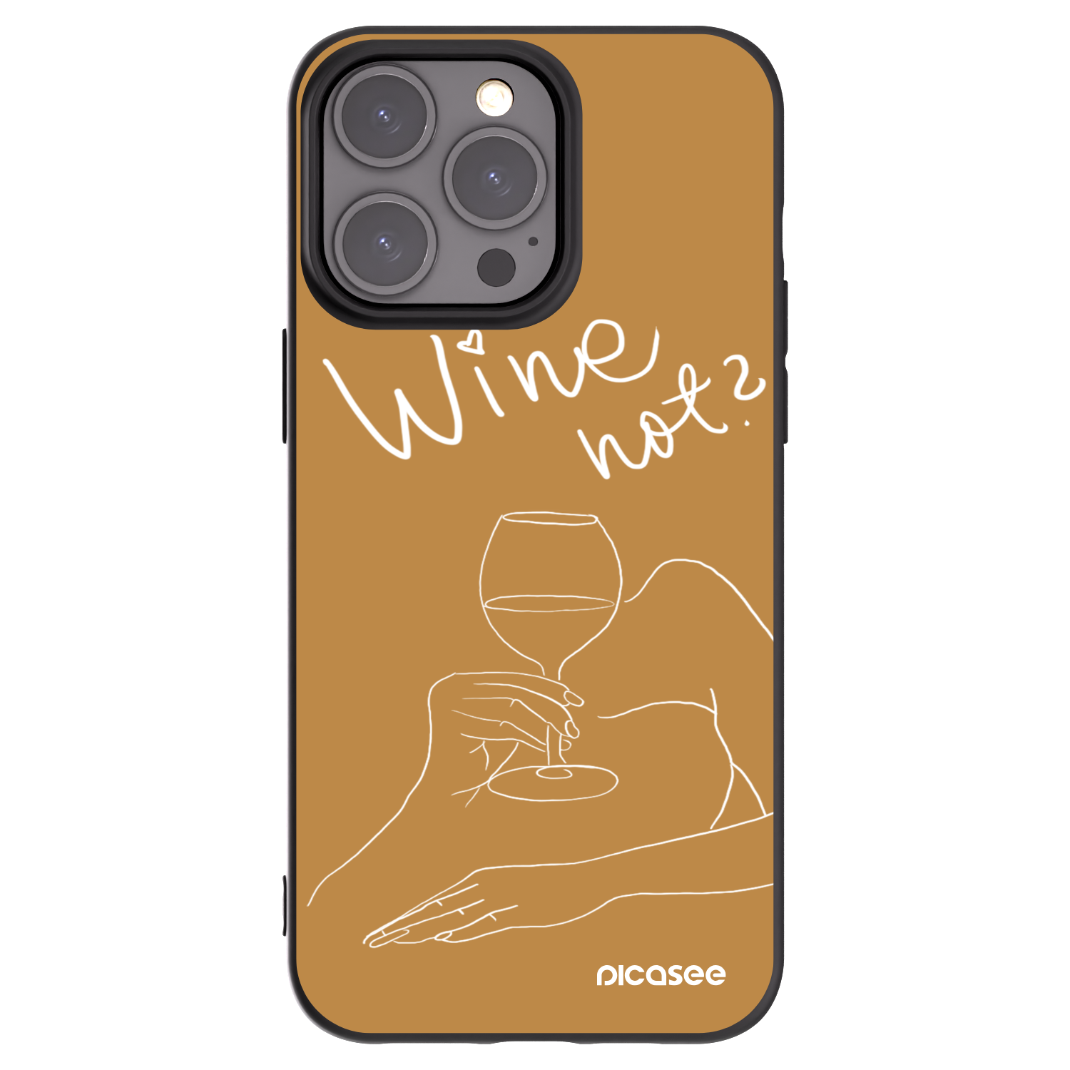 Picasee crna silikonska maskica za Apple iPhone 15 Pro Max - Wine not