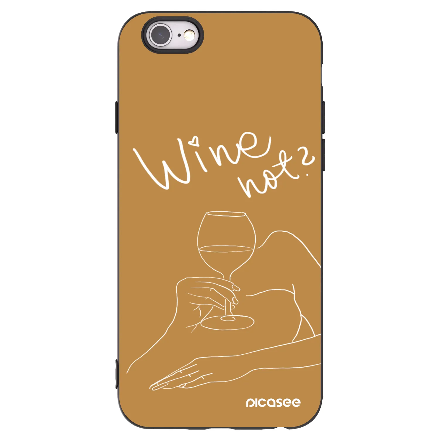 Picasee crna silikonska maskica za Apple iPhone 6/6S - Wine not
