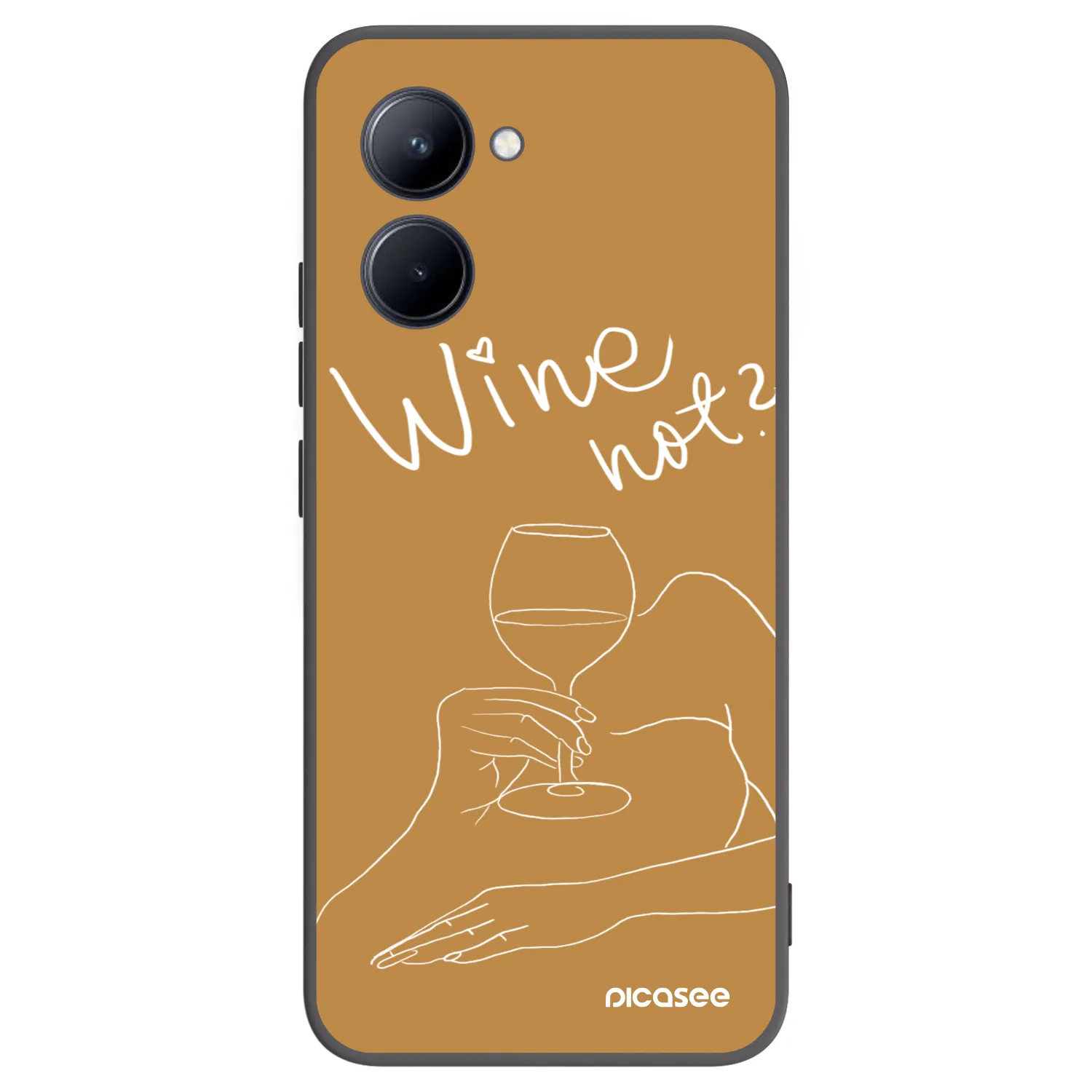 Picasee crna silikonska maskica za Realme C33 (2023) - Wine not