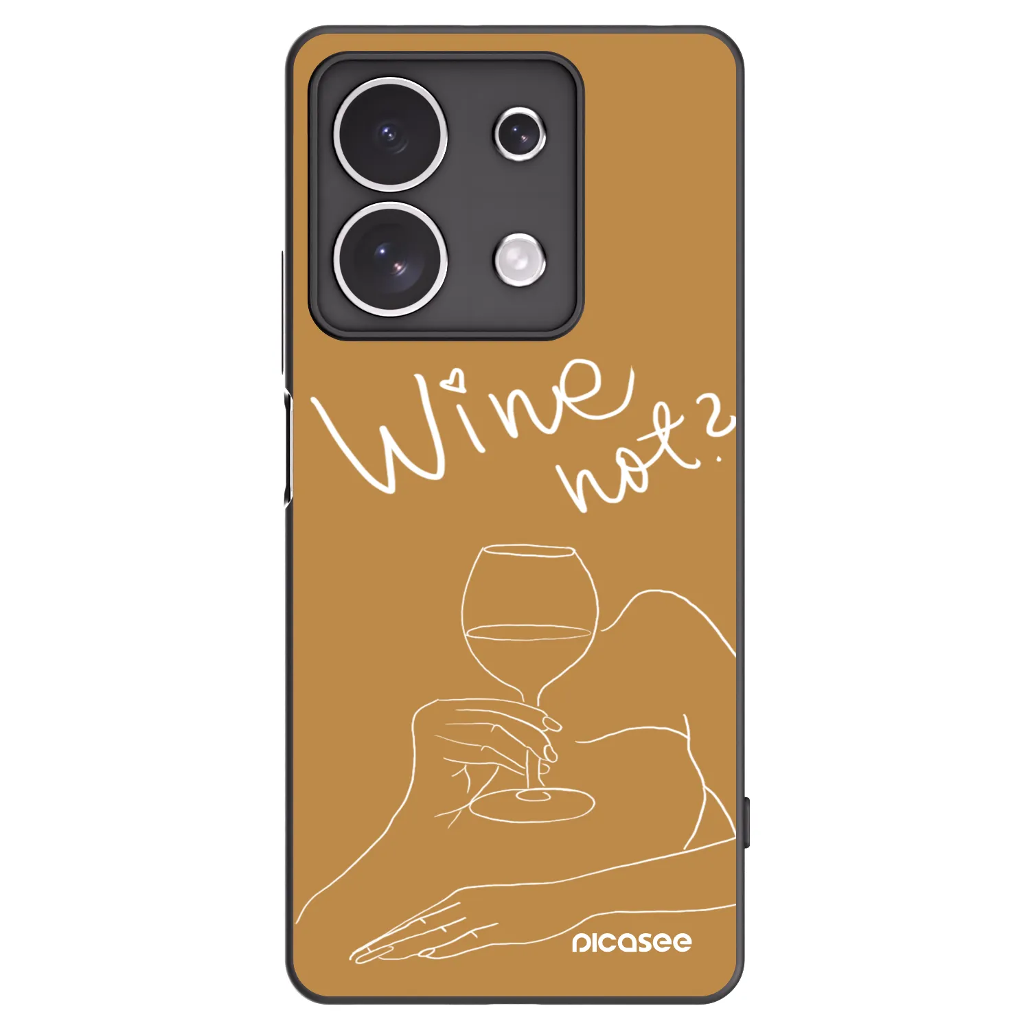 Picasee crna silikonska maskica za Xiaomi Redmi Note 13 4G - Wine not