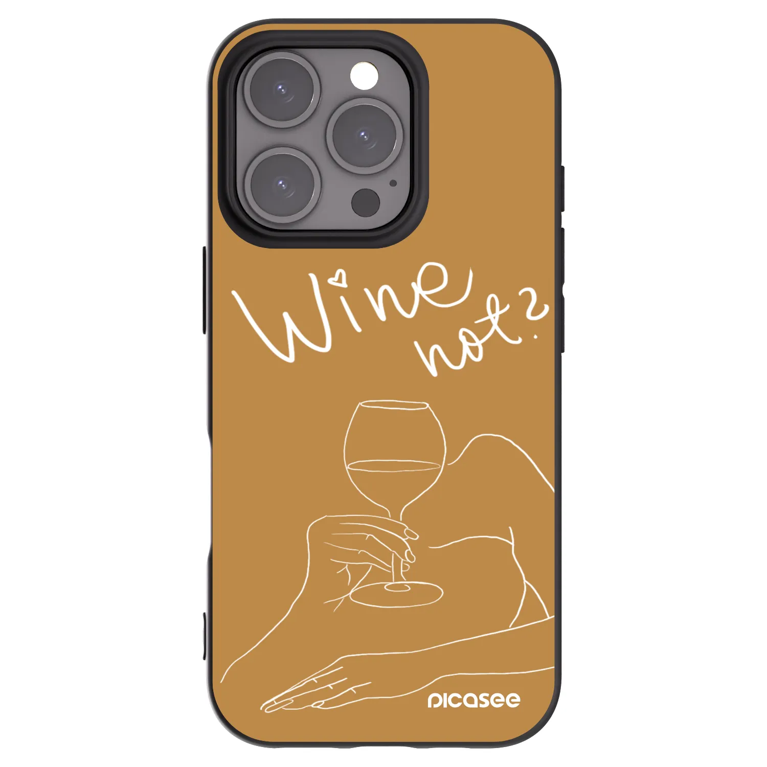 Picasee crna silikonska maskica za Apple iPhone 16 Pro - Wine not