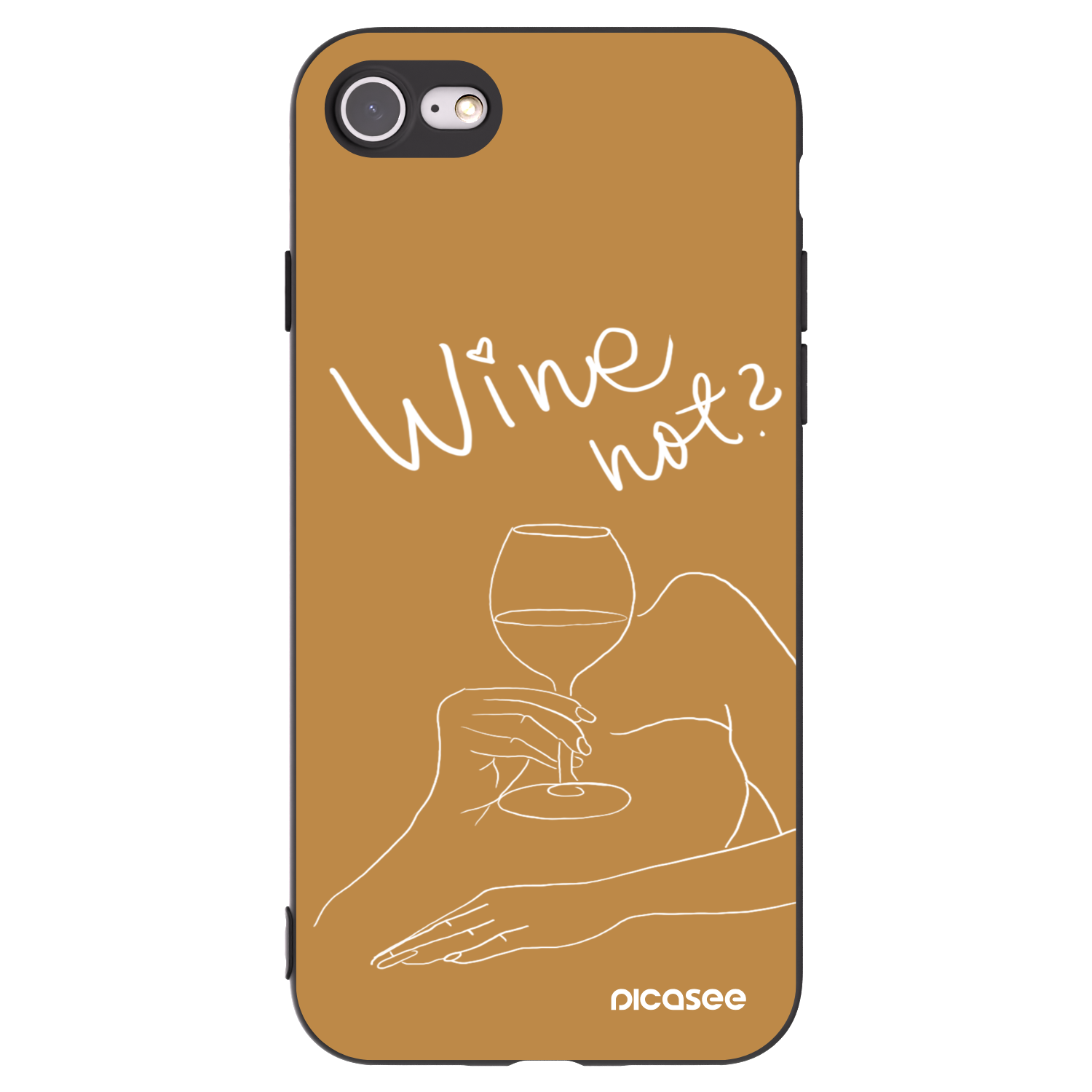 Picasee crna silikonska maskica za Apple iPhone 8 - Wine not