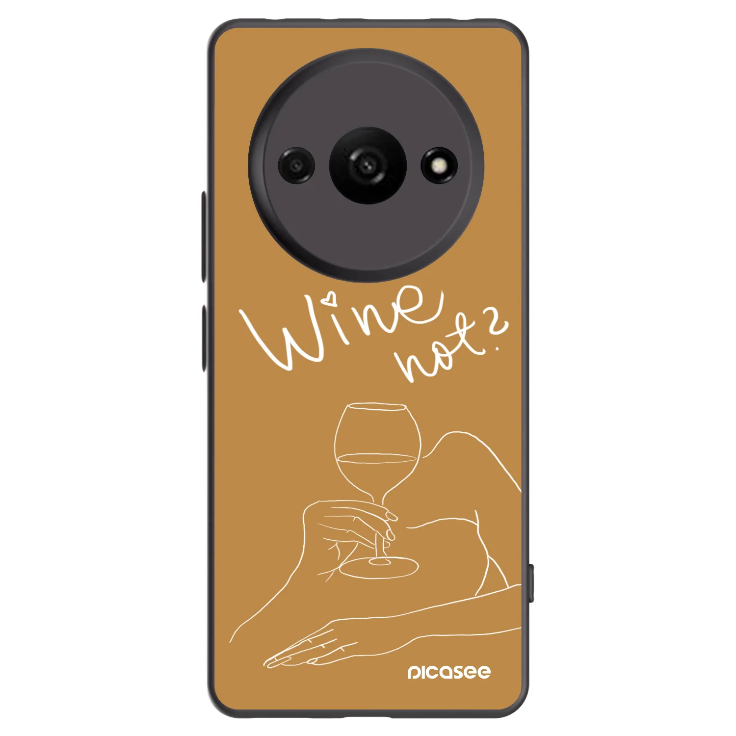Picasee crna silikonska maskica za Xiaomi Redmi A3 - Wine not