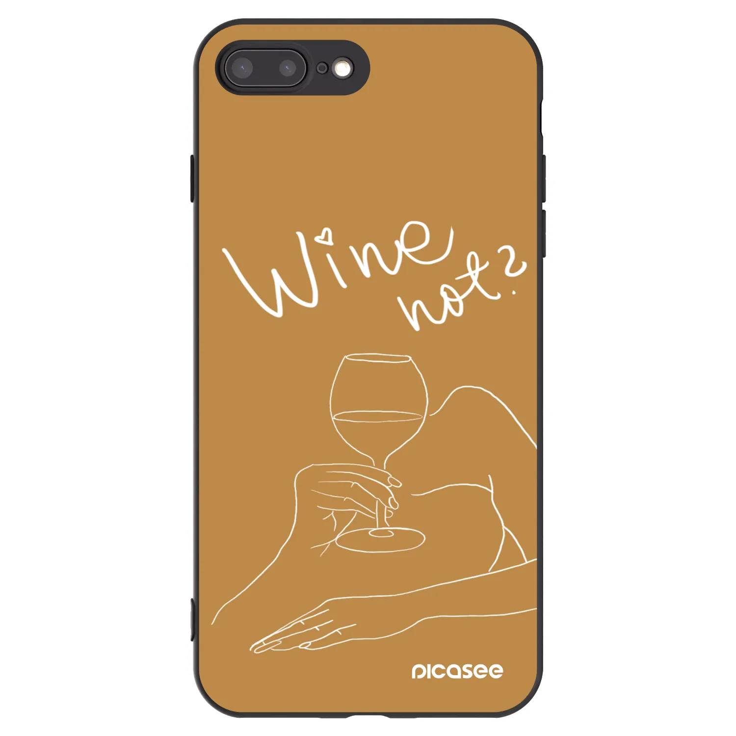 Picasee crna silikonska maskica za Apple iPhone 7 Plus - Wine not