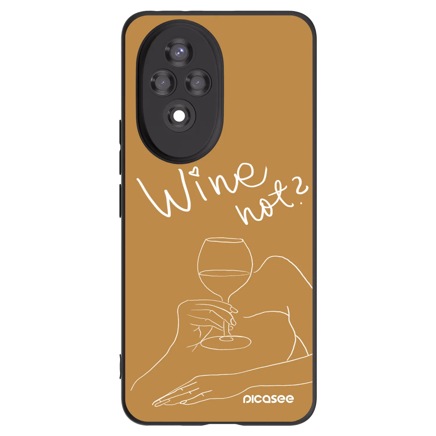 Picasee crna silikonska maskica za Honor 200 5G - Wine not