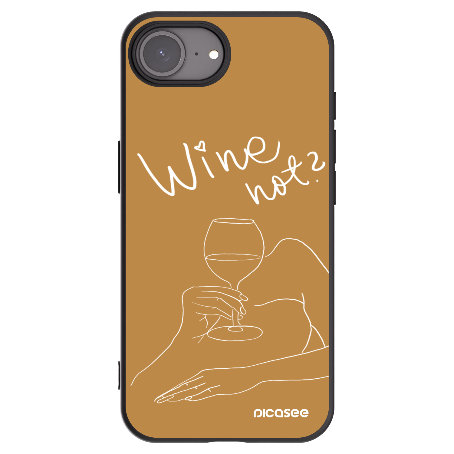 Picasee crna silikonska maskica za Apple iPhone 16e - Wine not