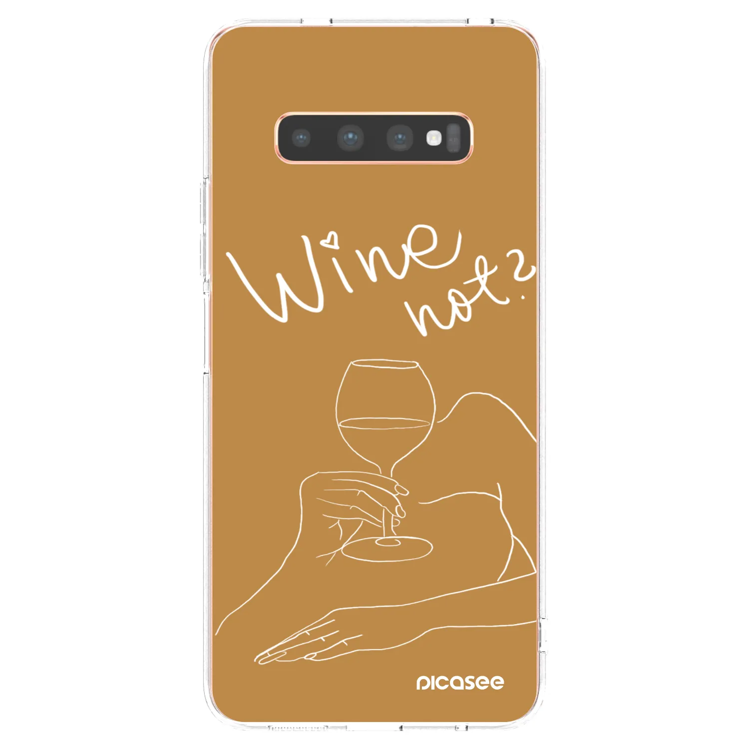 Picasee silikonska prozirna maskica za Samsung Galaxy S10 Plus G975 - Wine not