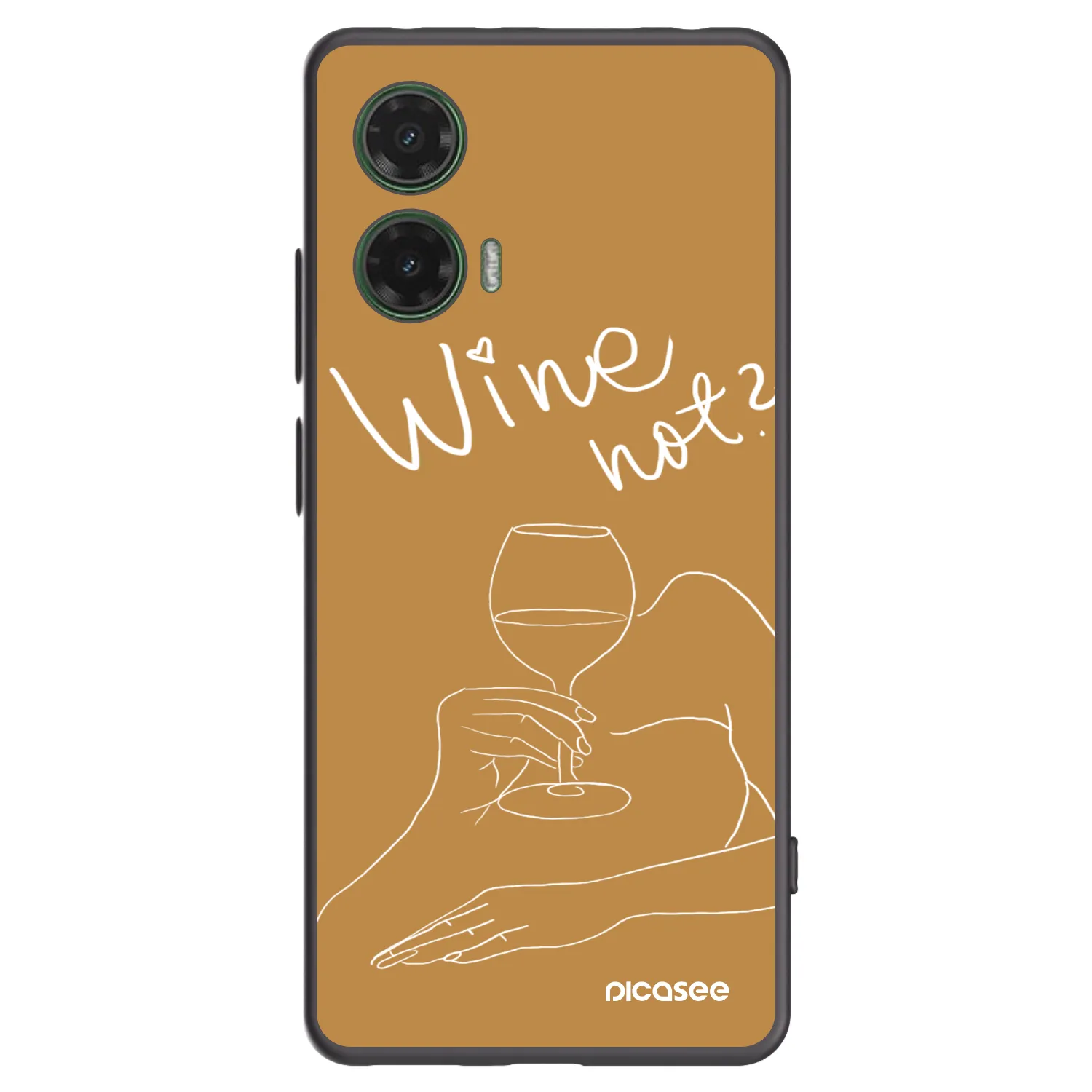 Picasee crna silikonska maskica za Motorola Moto G35 5G - Wine not