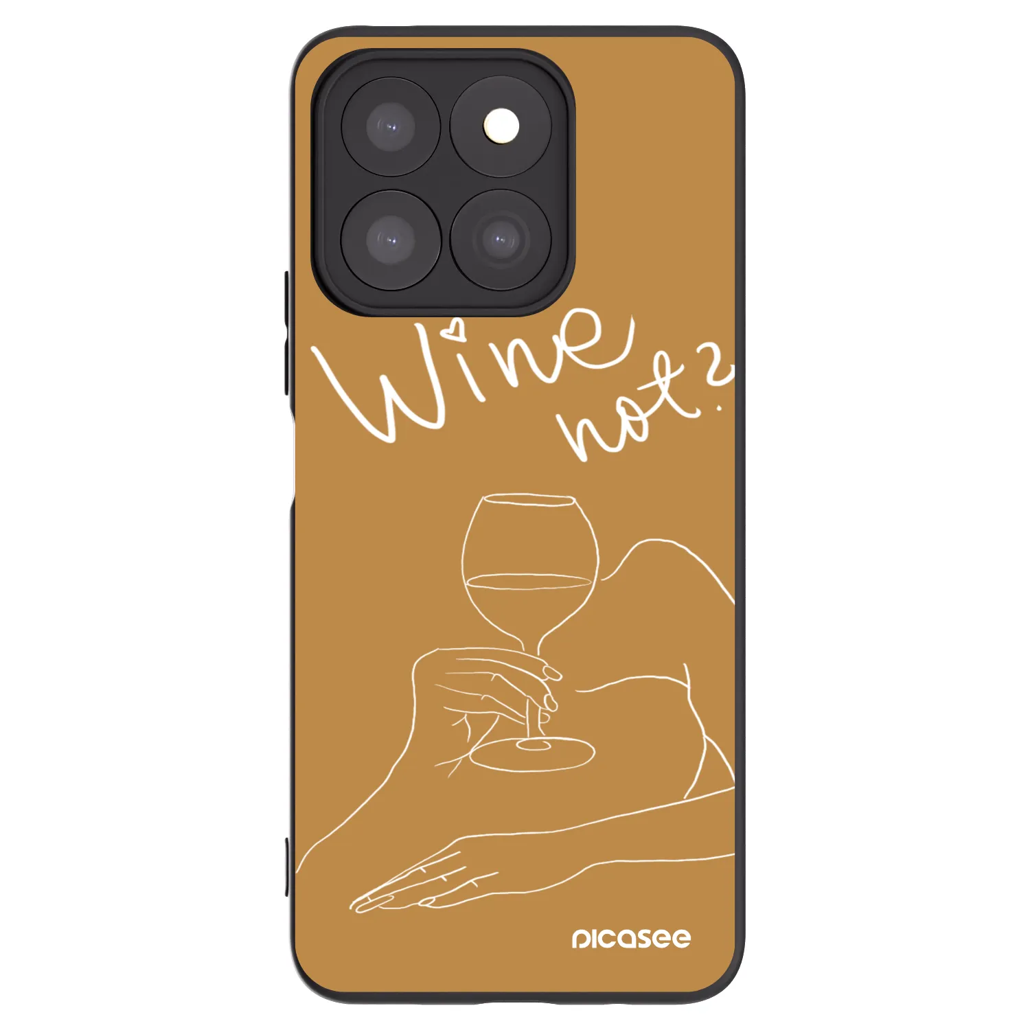 Picasee crna silikonska maskica za Honor X8c - Wine not