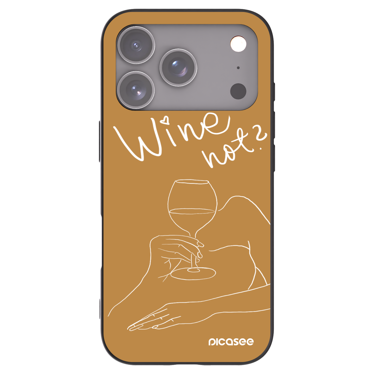Picasee crna silikonska maskica za Apple iPhone 17 Pro - Wine not