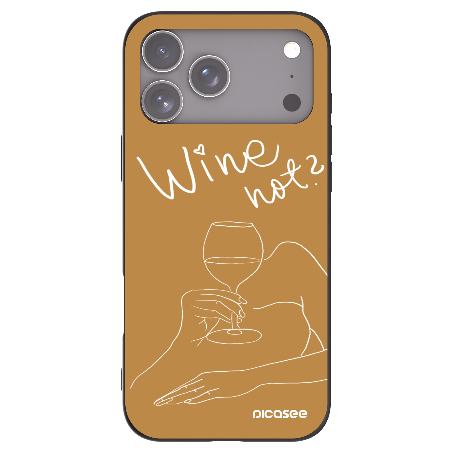 Picasee crna silikonska maskica za Apple iPhone 17 Pro Max - Wine not