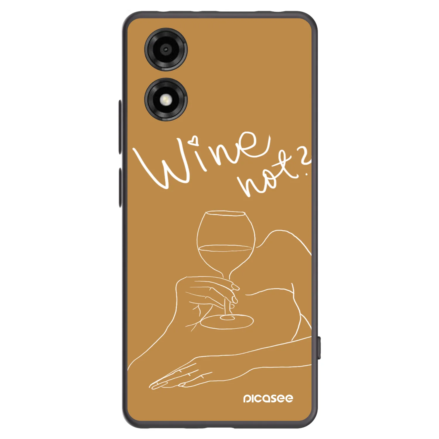 Picasee crna silikonska maskica za Motorola Moto E14 - Wine not