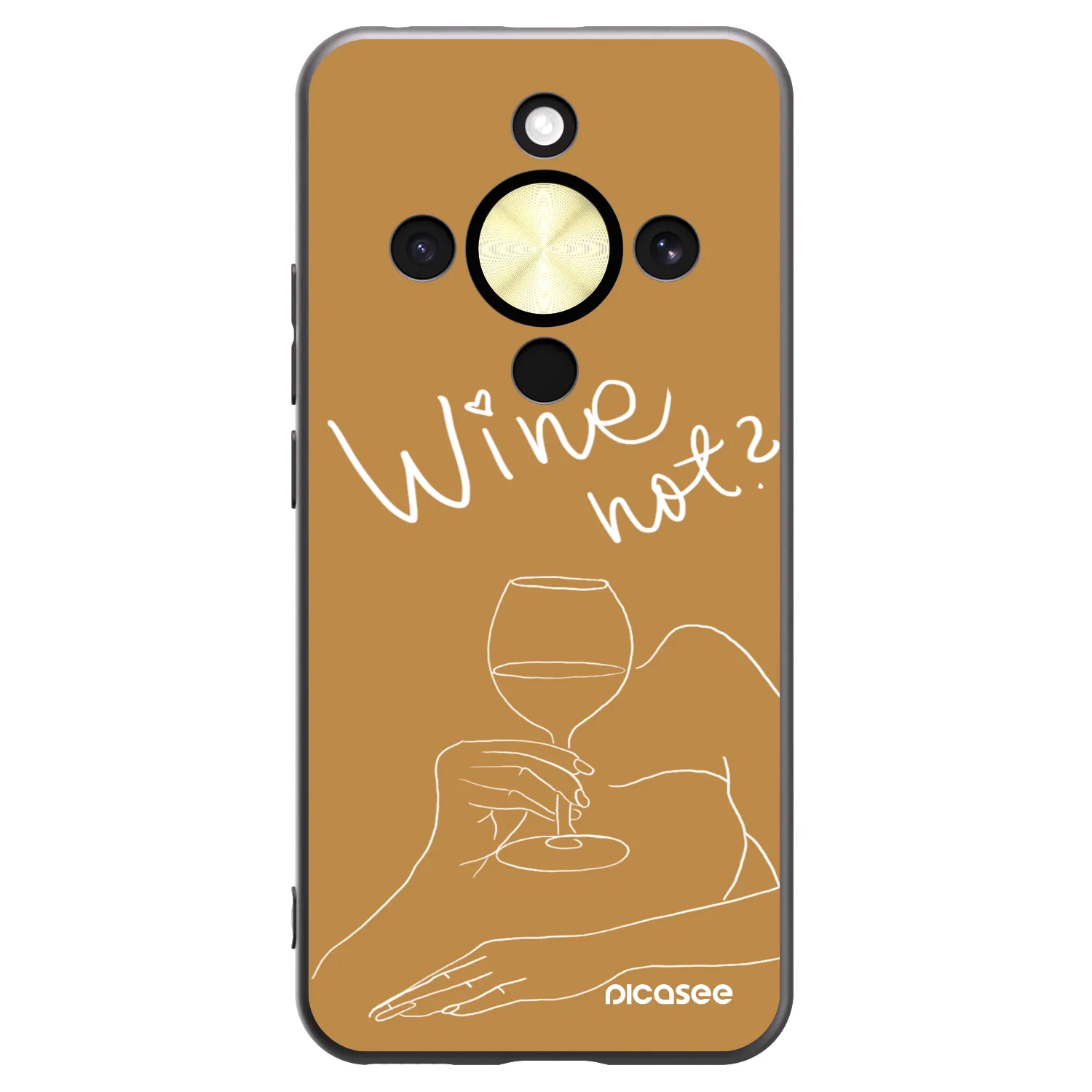 Picasee crna silikonska maskica za Honor Magic8 Lite 5G - Wine not