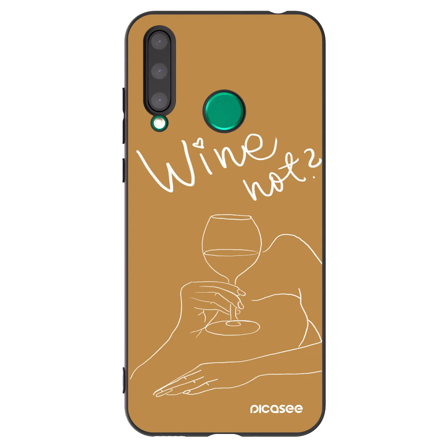Picasee crna silikonska maskica za Honor 20 Lite - Wine not