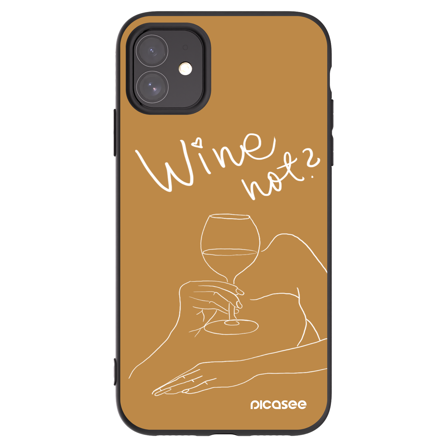Picasee crna silikonska maskica za Apple iPhone 11 - Wine not