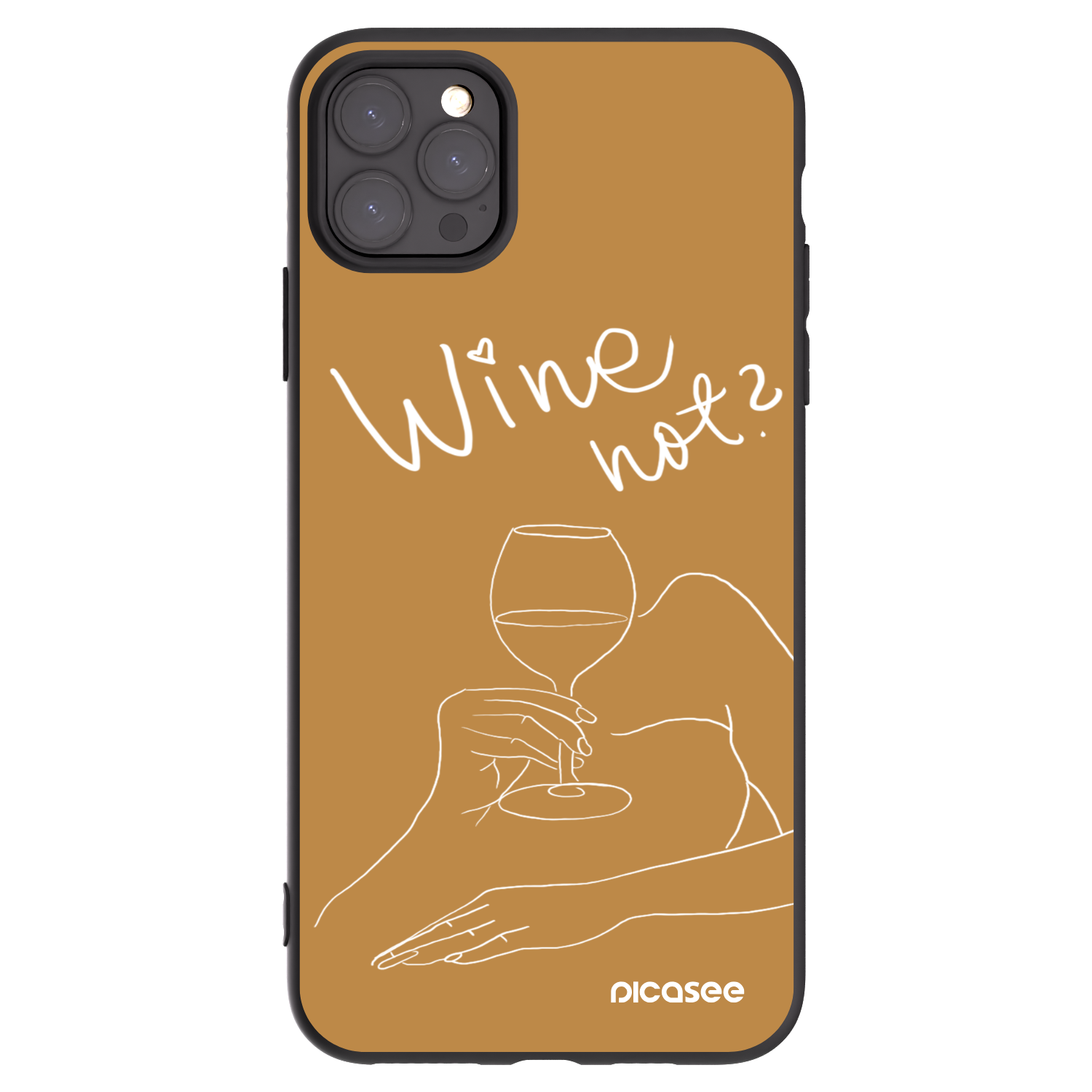 Picasee crna silikonska maskica za Apple iPhone 11 Pro Max - Wine not