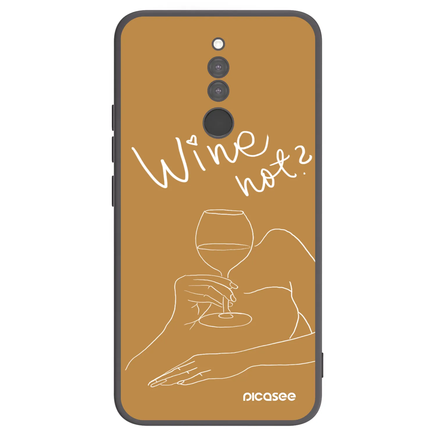 Picasee crna silikonska maskica za Xiaomi Redmi 8 - Wine not