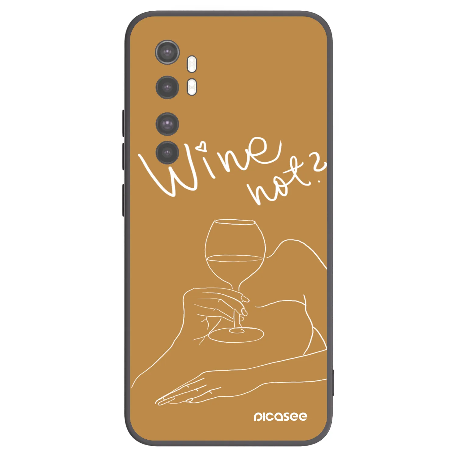 Picasee crna silikonska maskica za Xiaomi Mi Note 10 Lite - Wine not