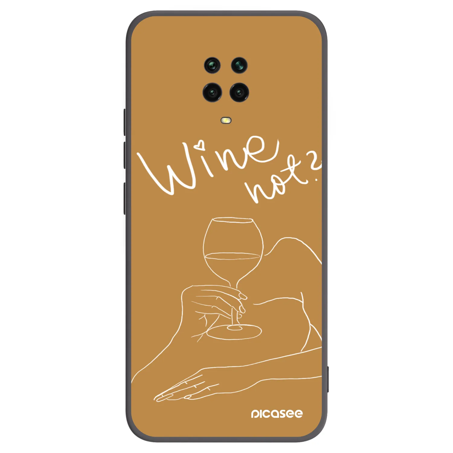 Picasee crna silikonska maskica za Xiaomi Redmi Note 9S - Wine not