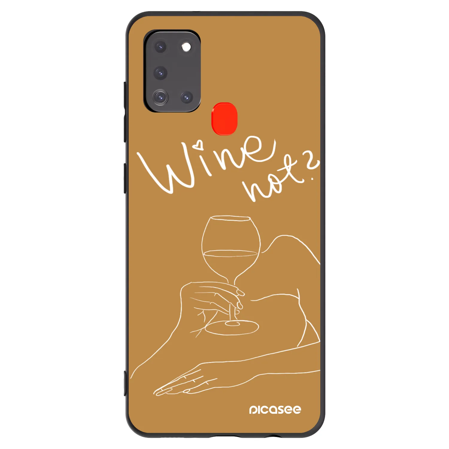 Picasee crna silikonska maskica za Samsung Galaxy A21s - Wine not
