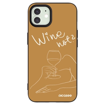 Picasee crna silikonska maskica za Apple iPhone 12 - Wine not