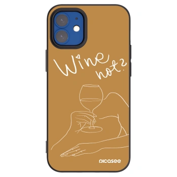 Picasee crna silikonska maskica za Apple iPhone 12 mini - Wine not