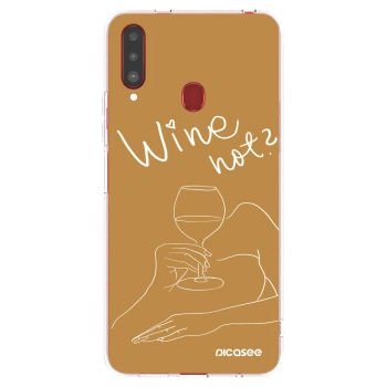Picasee silikonska prozirna maskica za Samsung Galaxy A20s - Wine not