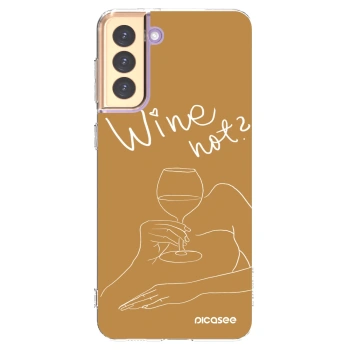 Picasee silikonska prozirna maskica za Samsung Galaxy S21+ 5G G996F - Wine not