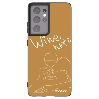 Picasee crna silikonska maskica za Samsung Galaxy S21 Ultra 5G G998B - Wine not