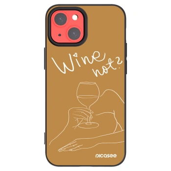 Picasee crna silikonska maskica za Apple iPhone 13 mini - Wine not