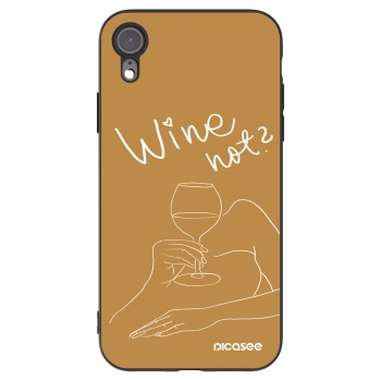 Picasee crna silikonska maskica za Apple iPhone XR - Wine not