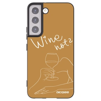 Picasee crna silikonska maskica za Samsung Galaxy S22 5G - Wine not